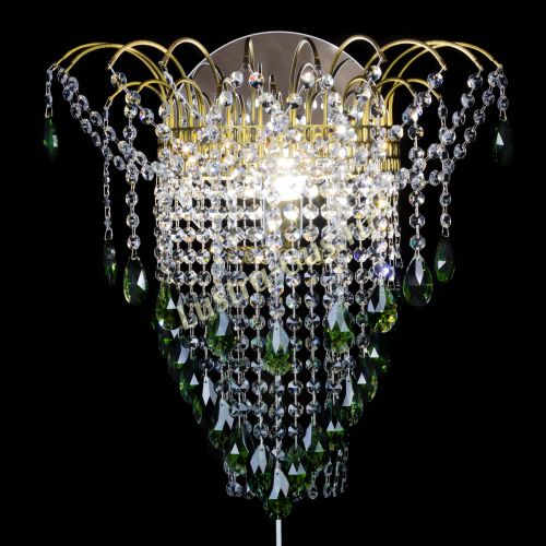 Бра Агата №4 под бронзу Зеленая в Новокузнецке Гусь Хрустальный