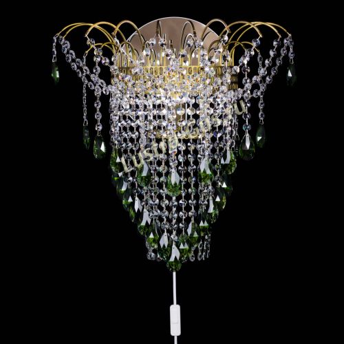 Бра Агата №4 под бронзу Зеленая в Новокузнецке Гусь Хрустальный