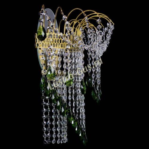 Бра Агата №4 под бронзу Зеленая в Новокузнецке Гусь Хрустальный