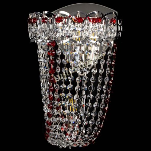 Бра Астра ажур №2 красная в Новокузнецке Гусь Хрустальный