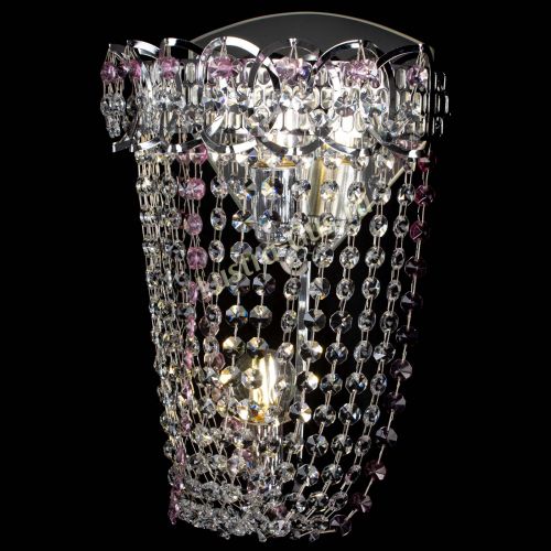 Бра Астра ажур №2 розовая в Новокузнецке Гусь Хрустальный