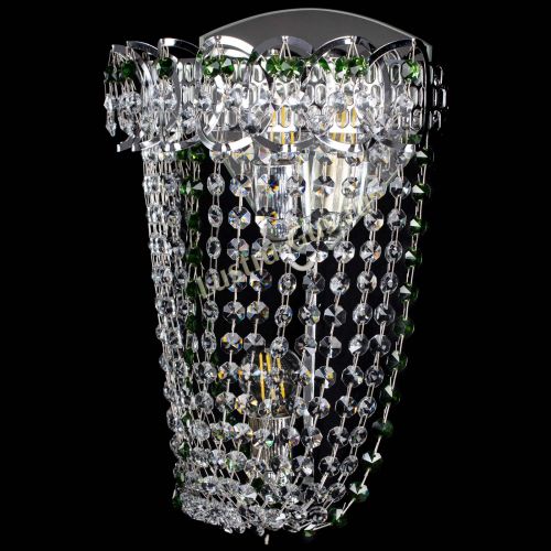 Бра Астра ажур №2 зеленая в Новокузнецке Гусь Хрустальный