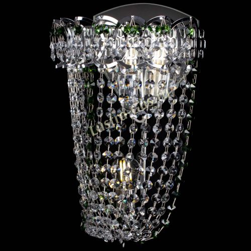 Бра Астра ажур №2 зеленая в Новокузнецке Гусь Хрустальный