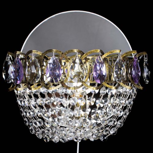 Бра Астра ажур под бронзу фиолетовая в Новокузнецке Гусь Хрустальный