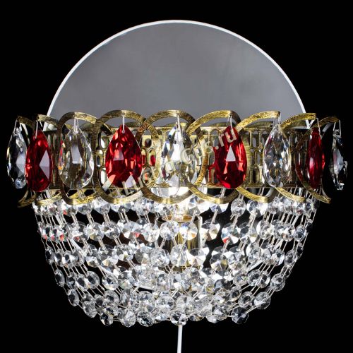 Бра Астра ажур под бронзу красная в Новокузнецке Гусь Хрустальный