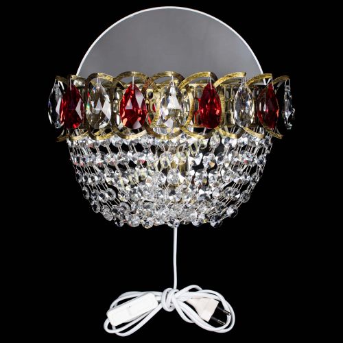 Бра Астра ажур под бронзу красная в Новокузнецке Гусь Хрустальный