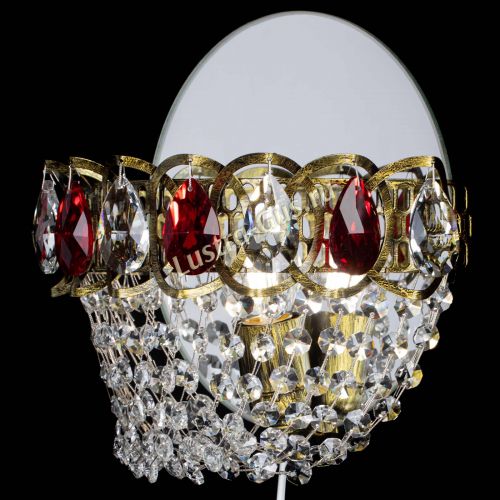 Бра Астра ажур под бронзу красная в Новокузнецке Гусь Хрустальный