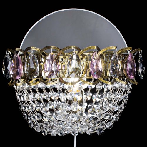 Бра Астра ажур под бронзу розовая в Новокузнецке Гусь Хрустальный