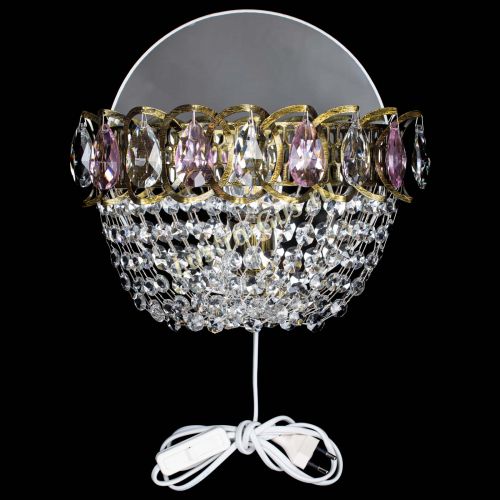 Бра Астра ажур под бронзу розовая в Новокузнецке Гусь Хрустальный