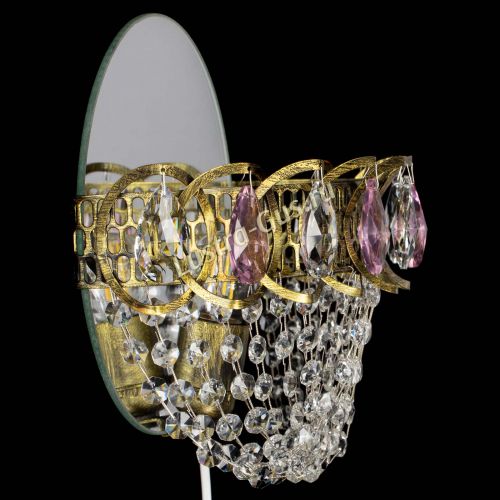 Бра Астра ажур под бронзу розовая в Новокузнецке Гусь Хрустальный