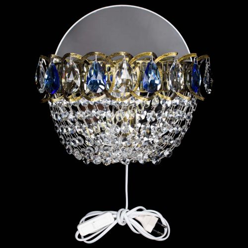 Бра Астра ажур под бронзу синяя в Новокузнецке Гусь Хрустальный