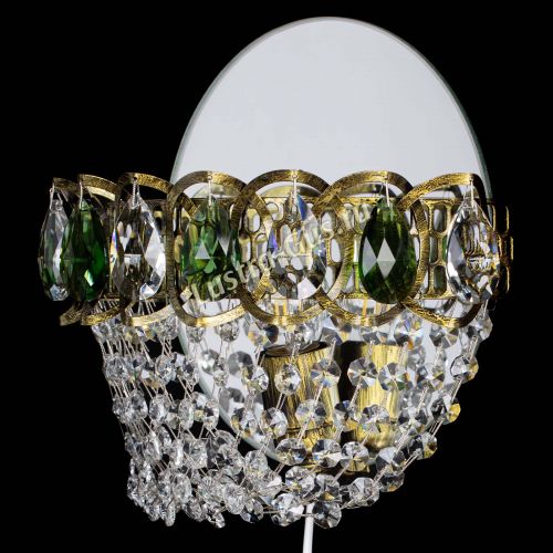 Бра Астра ажур под бронзу зеленая в Новокузнецке Гусь Хрустальный