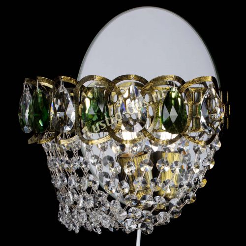 Бра Астра ажур под бронзу зеленая в Новокузнецке Гусь Хрустальный