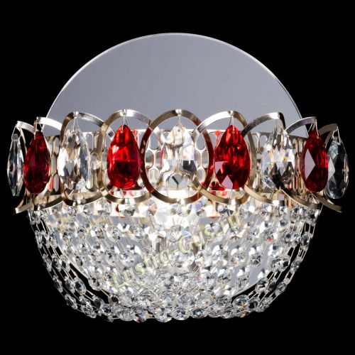 Бра Астра ажур красная в Новокузнецке Гусь Хрустальный