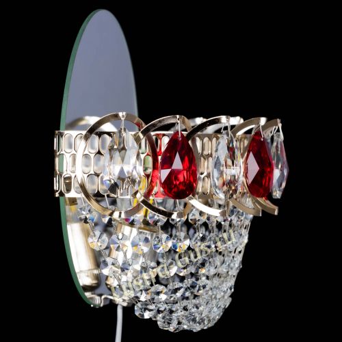 Бра Астра ажур красная в Новокузнецке Гусь Хрустальный