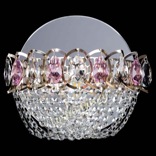 Бра Астра ажур розовая в Новокузнецке Гусь Хрустальный