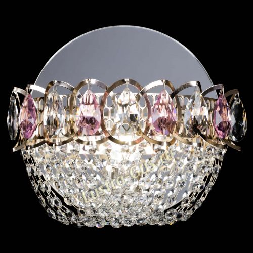 Бра Астра ажур розовая в Новокузнецке Гусь Хрустальный