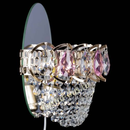 Бра Астра ажур розовая в Новокузнецке Гусь Хрустальный