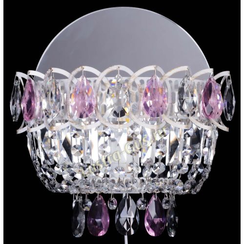 Бра Астра Розовая белая в Новокузнецке Гусь Хрустальный