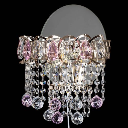 Бра Астра Капель шар 30 Розовая в Новокузнецке Гусь Хрустальный