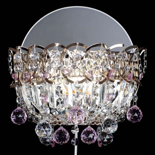 Бра Астра пластинка шар Розовая в Новокузнецке Гусь Хрустальный