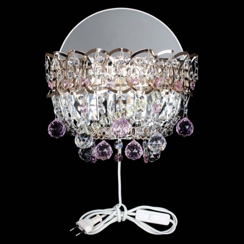 Бра Астра пластинка шар Розовая в Новокузнецке Гусь Хрустальный