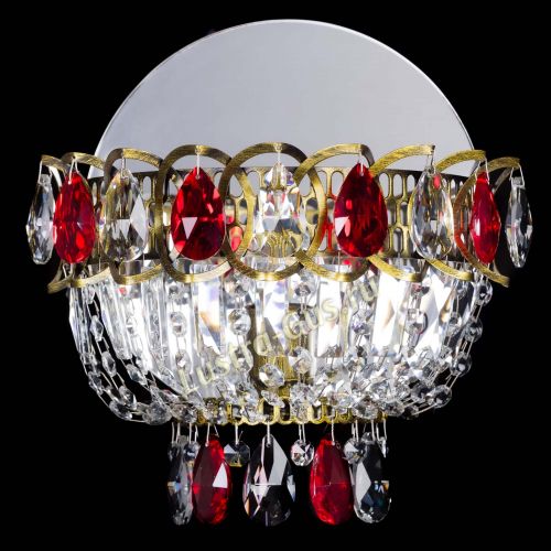 Бра Астра Красная под бронзу в Новокузнецке Гусь Хрустальный