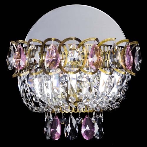 Бра Астра Розовая под бронзу в Новокузнецке Гусь Хрустальный