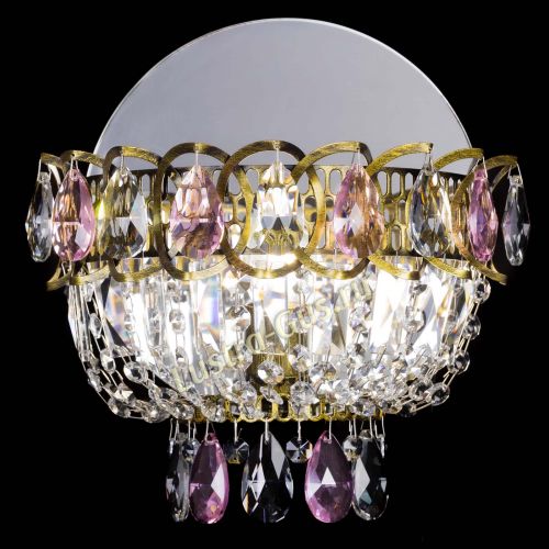 Бра Астра Розовая под бронзу в Новокузнецке Гусь Хрустальный