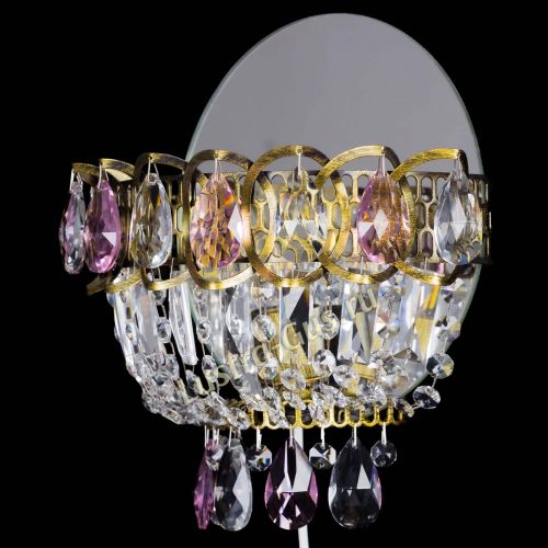 Бра Астра Розовая под бронзу в Новокузнецке Гусь Хрустальный