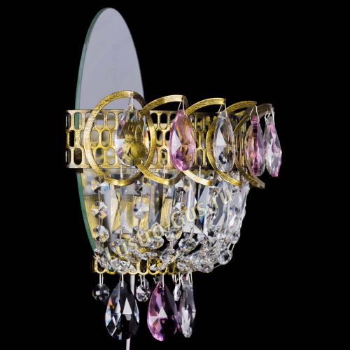 Бра Астра Розовая под бронзу в Новокузнецке Гусь Хрустальный