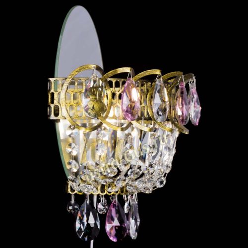 Бра Астра Розовая под бронзу в Новокузнецке Гусь Хрустальный