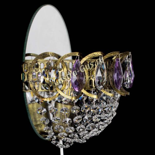 Бра Астра Сетка под бронзу Фиолетовая в Новокузнецке Гусь Хрустальный