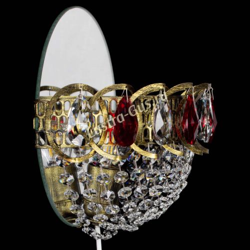 Бра Астра Сетка под бронзу Красная в Новокузнецке Гусь Хрустальный