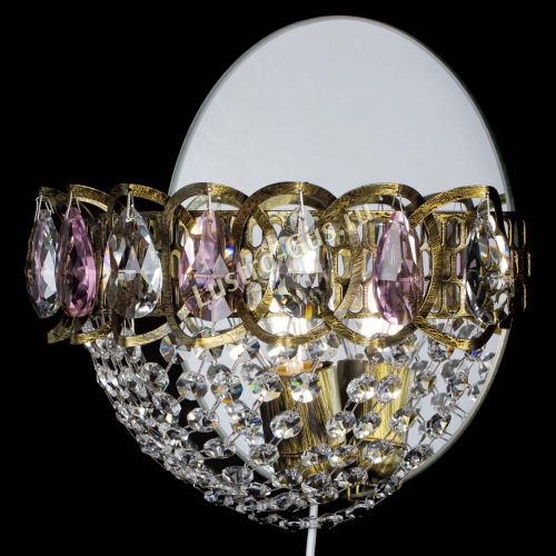 Бра Астра Сетка под бронзу Розовая в Новокузнецке Гусь Хрустальный