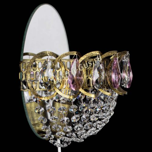 Бра Астра Сетка под бронзу Розовая в Новокузнецке Гусь Хрустальный