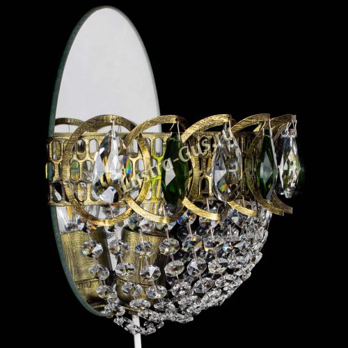 Бра Астра Сетка под бронзу Зеленая в Новокузнецке Гусь Хрустальный