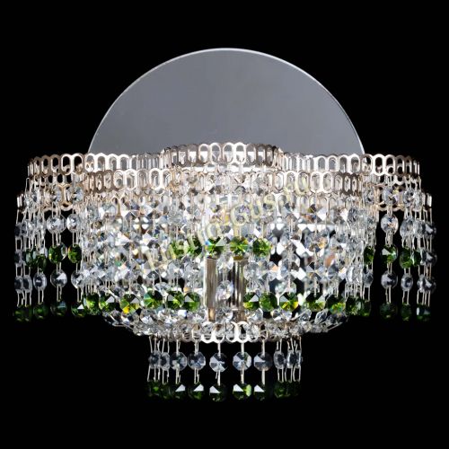 Бра Камелия обтикон Зеленая в Новокузнецке Гусь Хрустальный