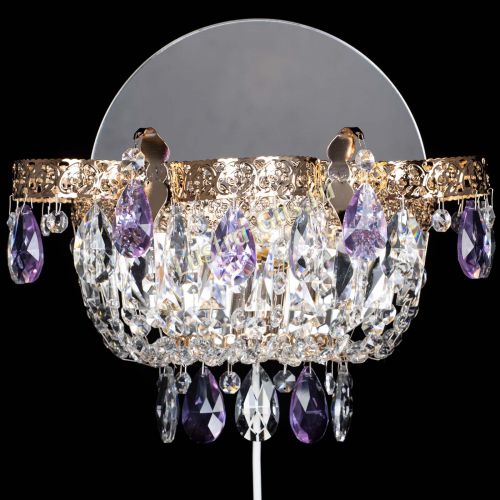 Бра Камея Флора фиолетовая в Новокузнецке Гусь Хрустальный