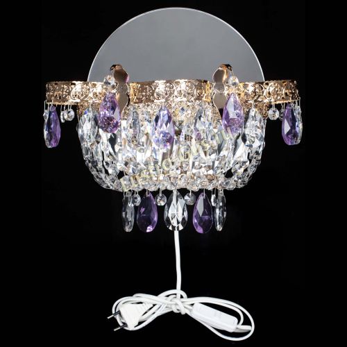 Бра Камея Флора фиолетовая в Новокузнецке Гусь Хрустальный