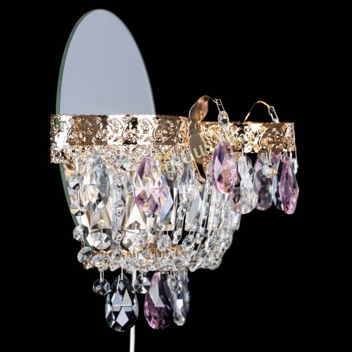 Бра Камея Флора розовая в Новокузнецке Гусь Хрустальный