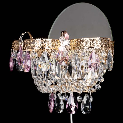 Бра Камея Флора розовая в Новокузнецке Гусь Хрустальный