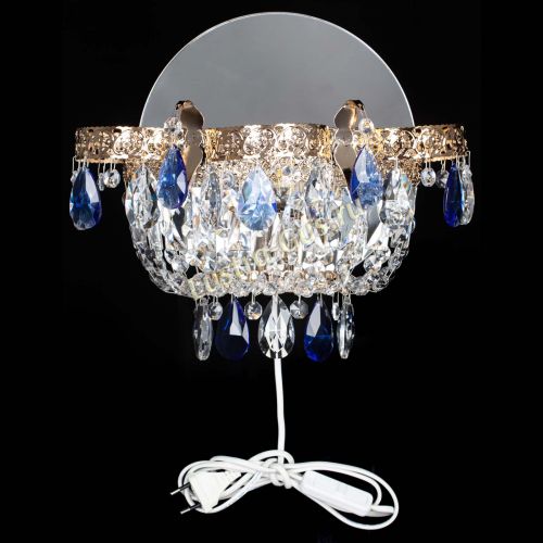 Бра Камея Флора синяя в Новокузнецке Гусь Хрустальный