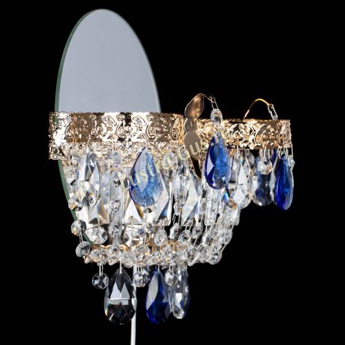 Бра Камея Флора синяя в Новокузнецке Гусь Хрустальный