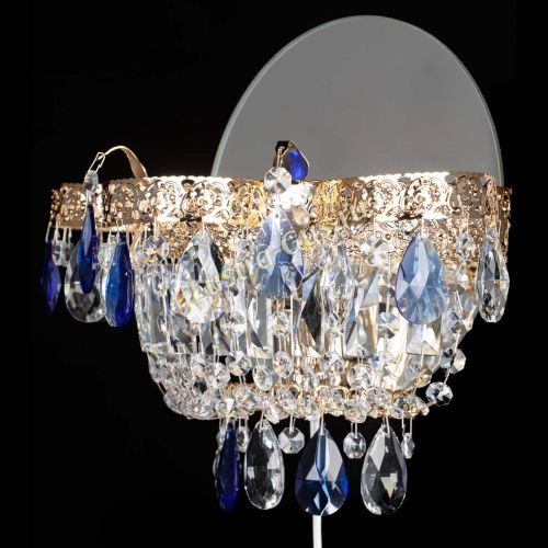 Бра Камея Флора синяя в Новокузнецке Гусь Хрустальный