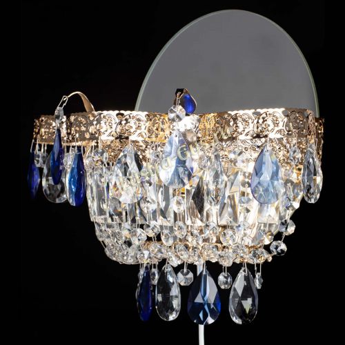 Бра Камея Флора синяя в Новокузнецке Гусь Хрустальный