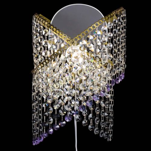 Бра Космея №1 фиолетовая под бронзу в Новокузнецке Гусь Хрустальный