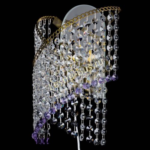 Бра Космея №1 фиолетовая под бронзу в Новокузнецке Гусь Хрустальный