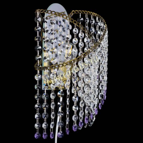 Бра Космея №1 фиолетовая под бронзу в Новокузнецке Гусь Хрустальный