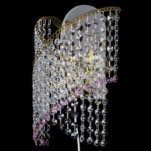 Бра Космея №1 розовая под бронзу в Новокузнецке Гусь Хрустальный